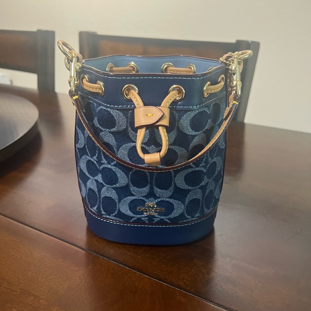 Coach Mini Bucket Bag in Signature Denim